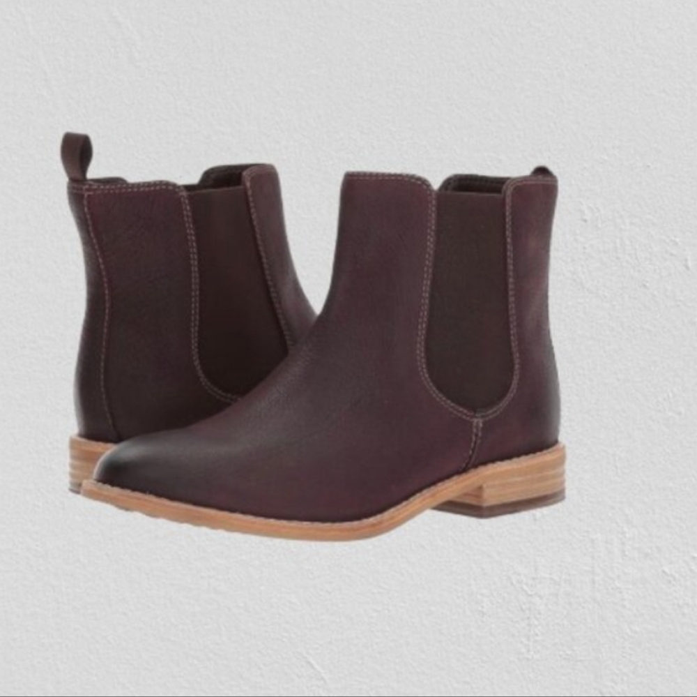 Clarks Maypearl Nala Brown Leather Ankle Boots